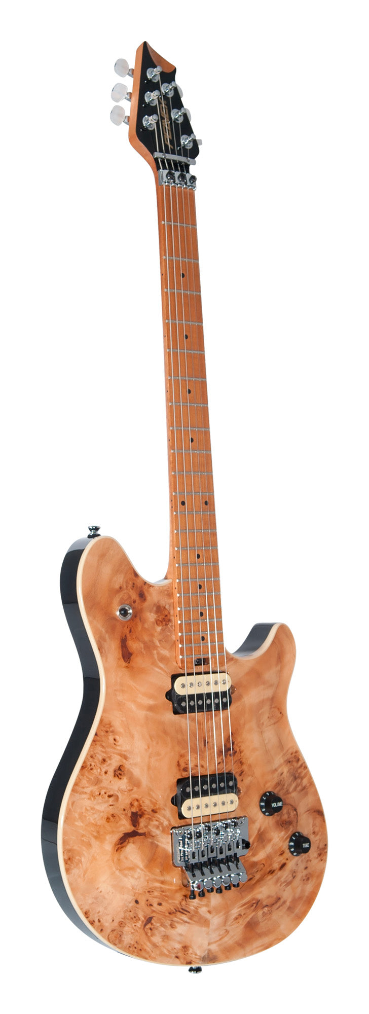 HP2 Poplar Burl, corps tilleul/érable flammé, manche érable flammé, Floyd ss licence, 2 micros Humbucker, finition Naturel