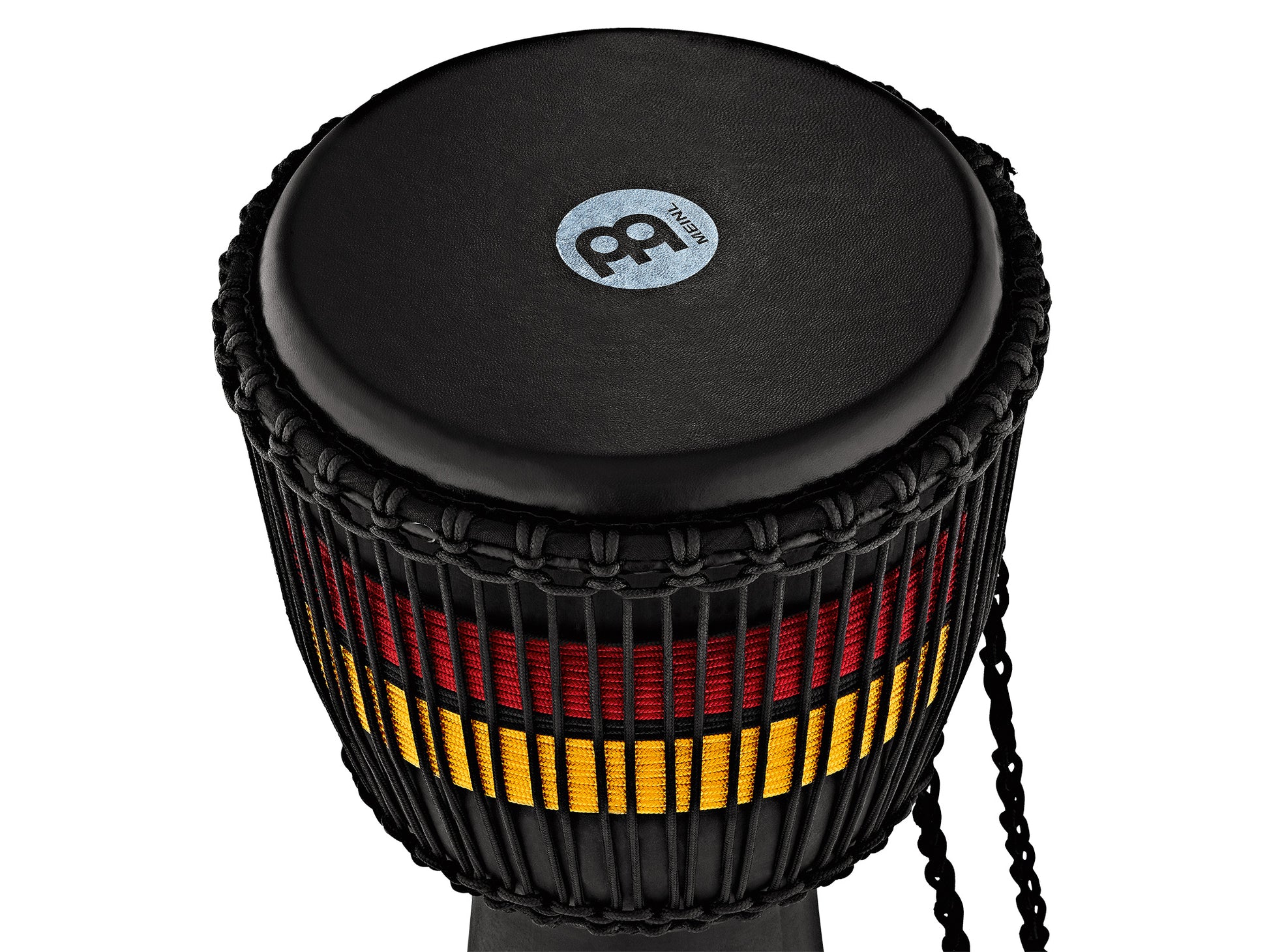 DJEMBE MEINL EARTH 12" NOIR ROUGE JAUNE, MAHOGANY, PEAU DE CHÈVRE, 61CM
