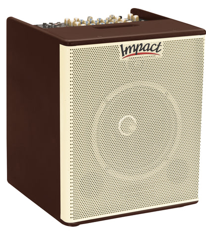Impact AG F8, ampli guit. acoust. ("Fashion") 200W, HP 8"+tweeter, 16 presets d'effet, 11.3 kg, avec housse, finition vintage