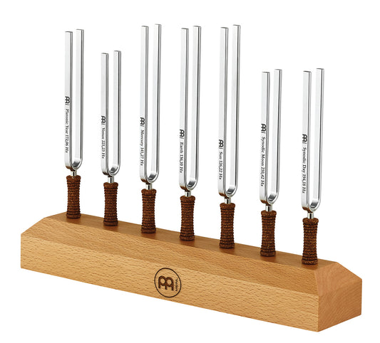 Support pour 7 diapasons. Bois naturel.