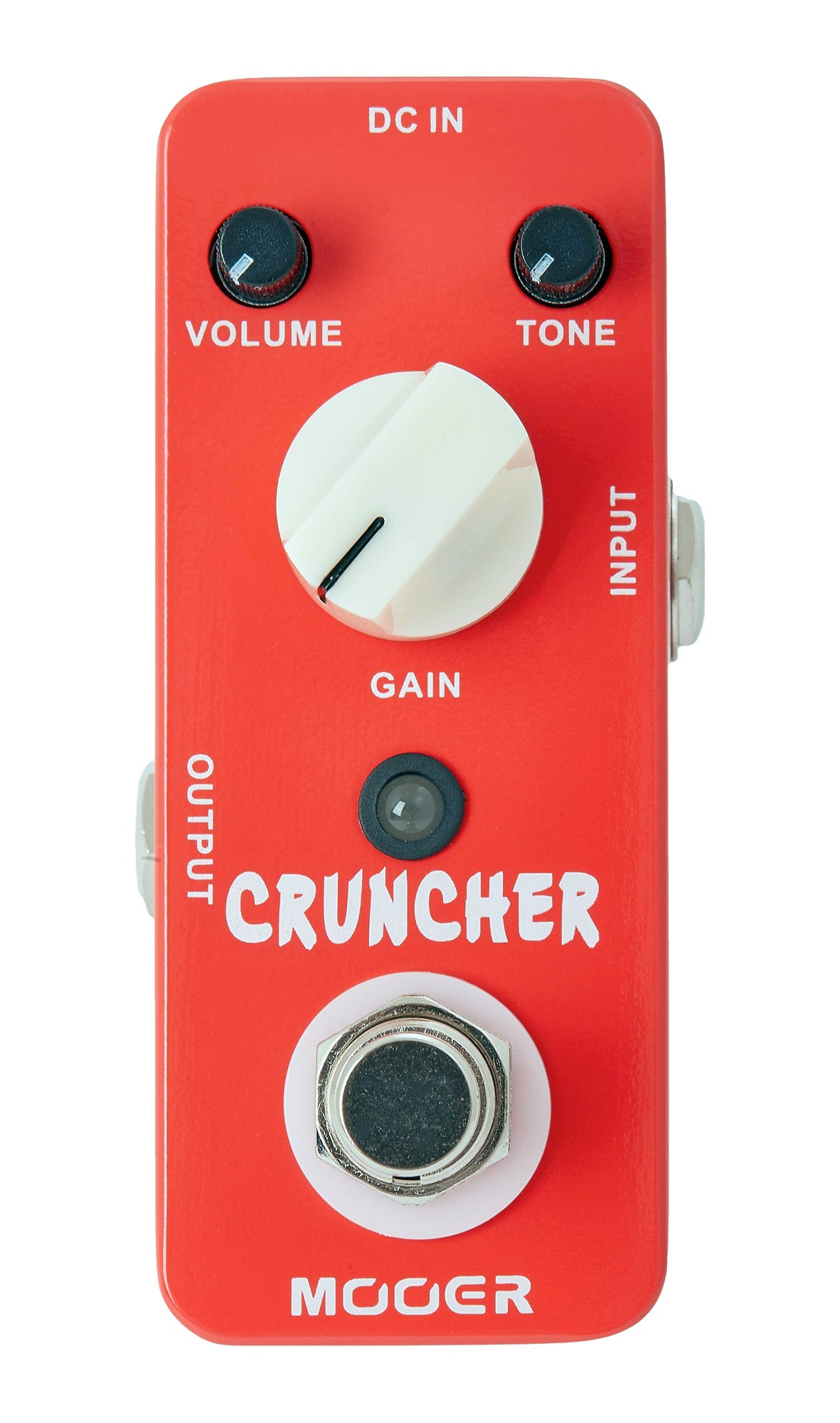 Pédale CRUNCHER, distorsion hi gain avec de puissants médiums, boîtier métal, true bypass, rouge