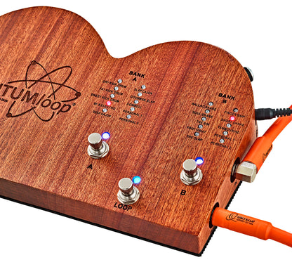 Pédale multi-percussions et looper QUANTUM LOOP, boitier acajou massif, 16 sons de percussions, adaptateur 9V inclus