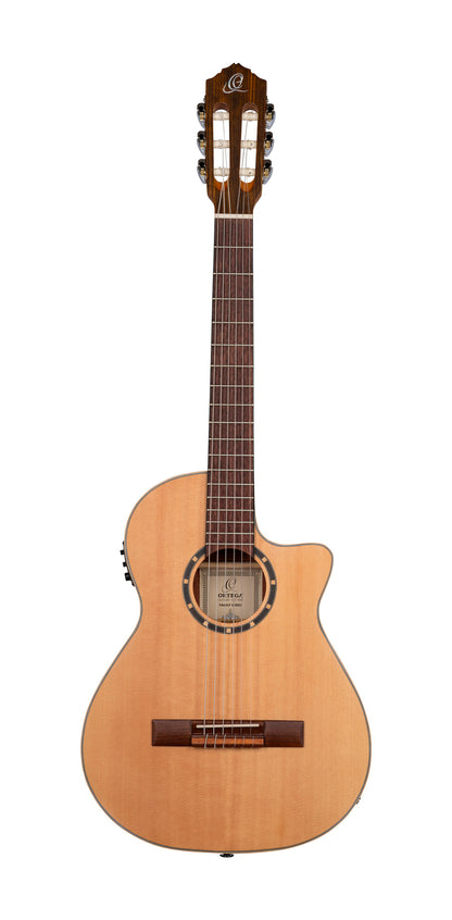 RCE125-34, corps Thinline, pan coupé, EQ Magus X/G, table épicéa, f/e acajou, sillet 45 mm, housse, naturel satiné