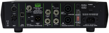 Tête amplifiée pour basse 1200W, EQ 4 bandes, compresseur 2 bandes, 2 sorties jack, sortie DI, sortie casque, finition noir