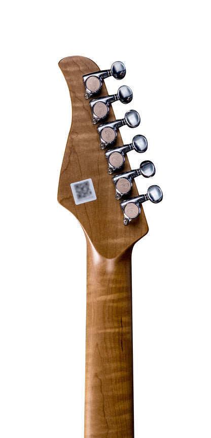 GTRS P800, corps aulne, manche érable flammé torréfié, touche palissandre, micros et processeur GTRS, olympic white