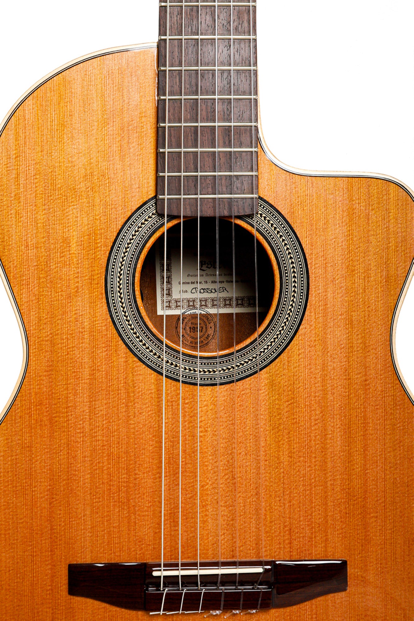 CROSSOVER-CD, pan coupé, EQ Fishman Sonitone, table cèdre massif, fond & éclisses palissandre, satiné, table brillante