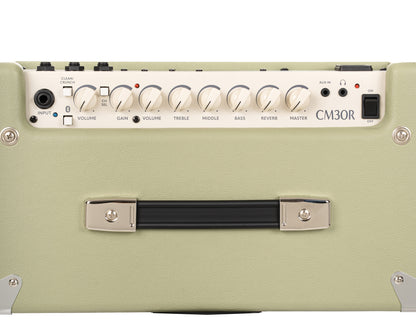 Ampli guitare 30W, 1x 10", 2 canaux, égaliseur 3 bandes, réverb, entrée Bluetooth, entrée CD/MP3 mini-Jack, vert pale