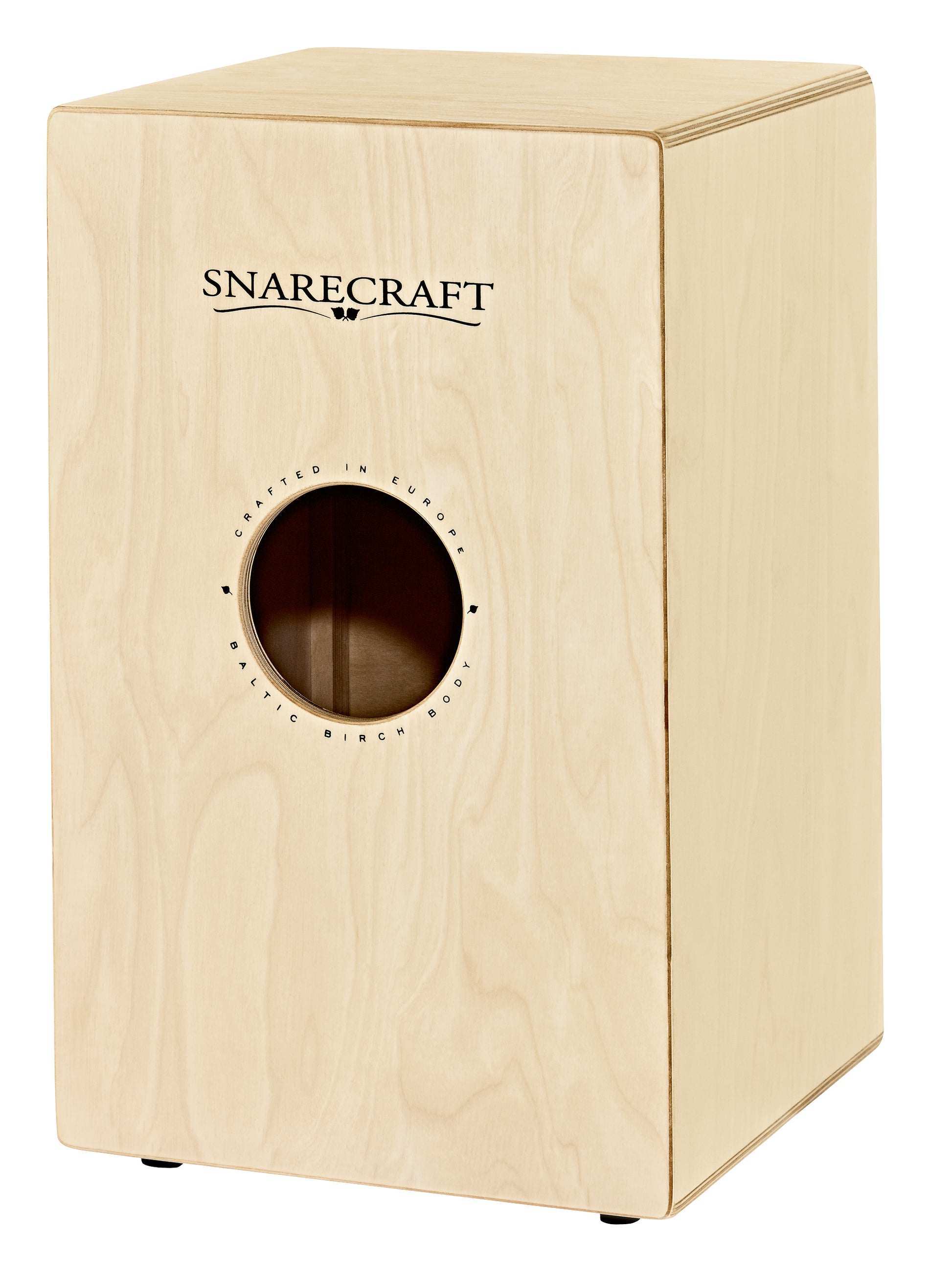 CAJON SNARECRAFT FAÇADE FRÊNE, CORPS 7 PLIS (9MM) BOULEAU BALTIQUE, 2 TIMBRES INTERNES FIXES, FINITION NATUREL