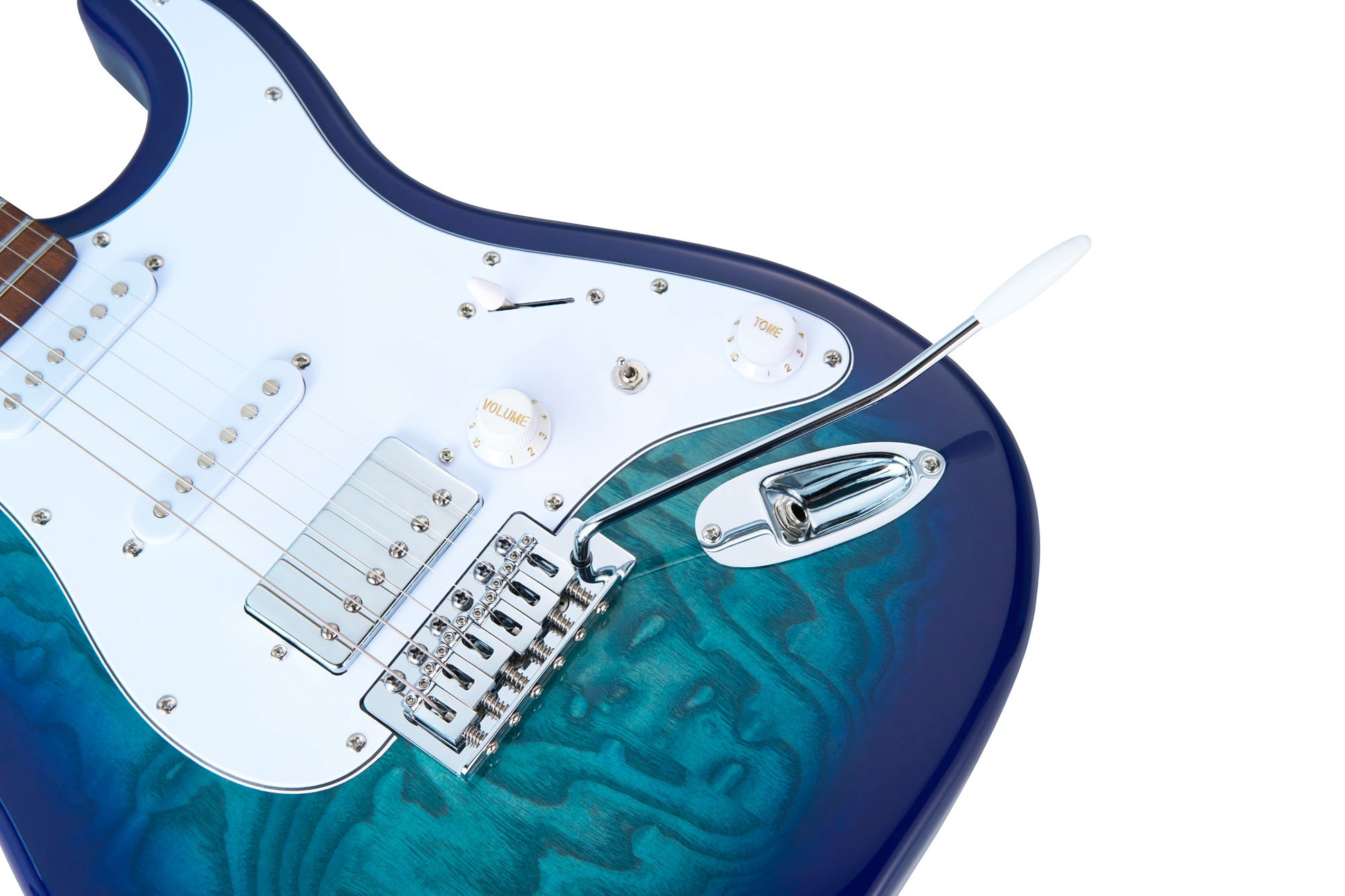 MOOER MSC20PRO, corps peuplier, manche érable torréfié satiné, touche jatoba, bleu, avec housse