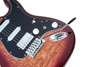 MOOER MSC20PRO, corps peuplier, manche érable torréfié satiné, touche jatoba, ambre, avec housse