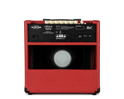 Ampli guitare 30W, 1x 10", 2 canaux, égaliseur 3 bandes, réverb, entrée Bluetooth, entrée CD/MP3 mini-Jack, rouge