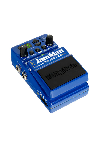 Pédale JamMan Solo HD, looper, enregistreur et sampler stéréo, avec alimentation, bleu.