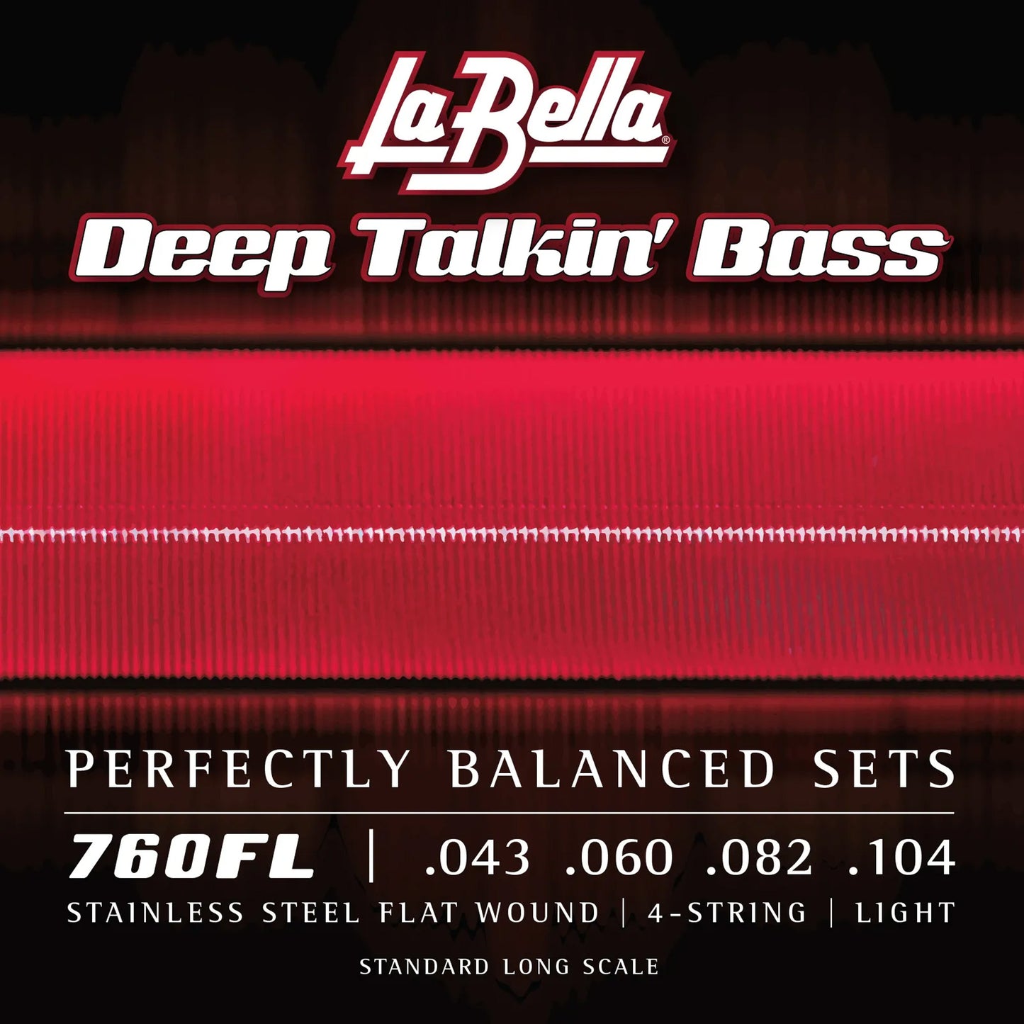 Jeu pour basse électrique DEEP TALKIN' BASS FLATS, acier inoxydable, filé plat, 4 cordes Light (43-60-82-104)