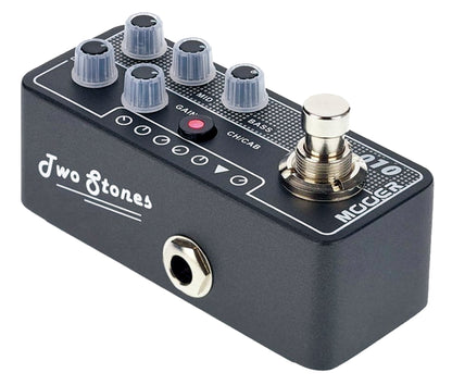 Pédale TWO STONES, préampli numérique type US boutique, deux canaux, EQ 3 bandes par canal, noir et blanc