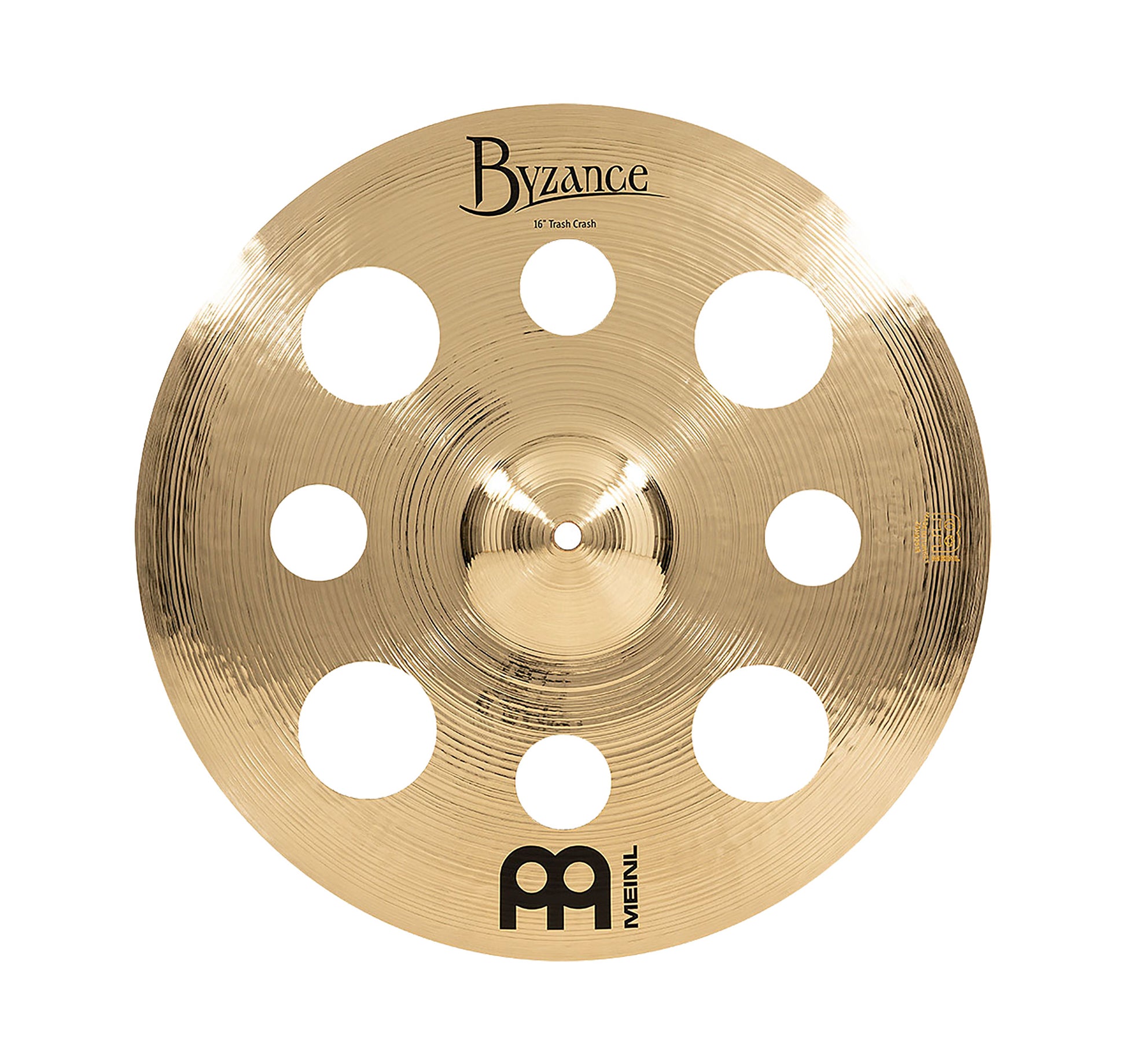 CRASH MEINL BYZANCE 16" BRILLANT TRASH, ALLIAGE BRONZE B20, MARTELÉE A LA MAIN, FINITION BRILLANTE