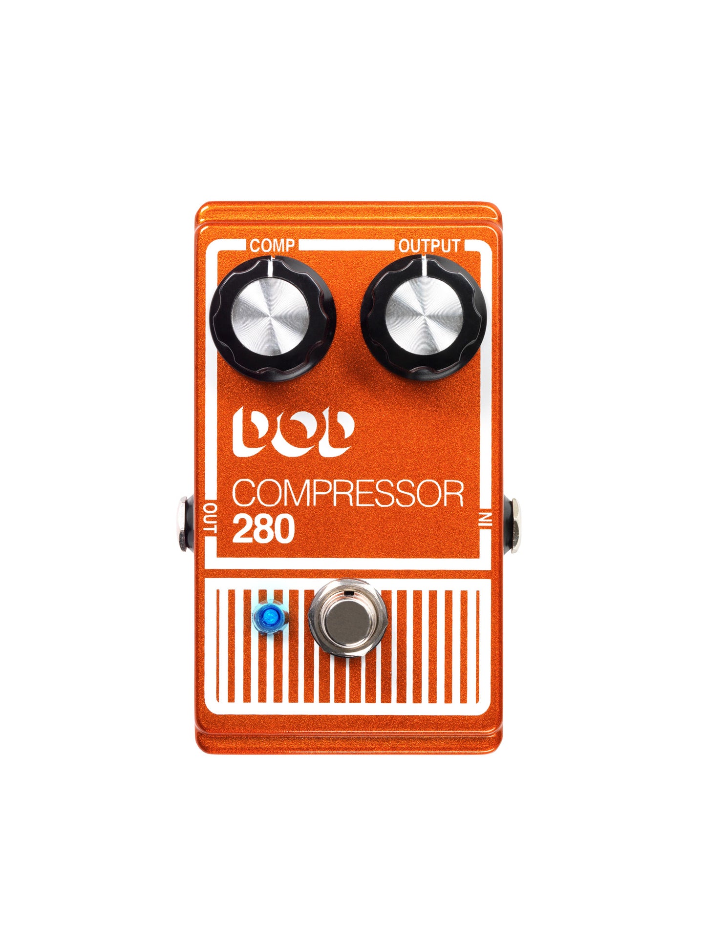 Pédale COMPRESSOR 280, compresseur basé sur le circuit original avec composants actualisés, True Bypass, orange métallisé