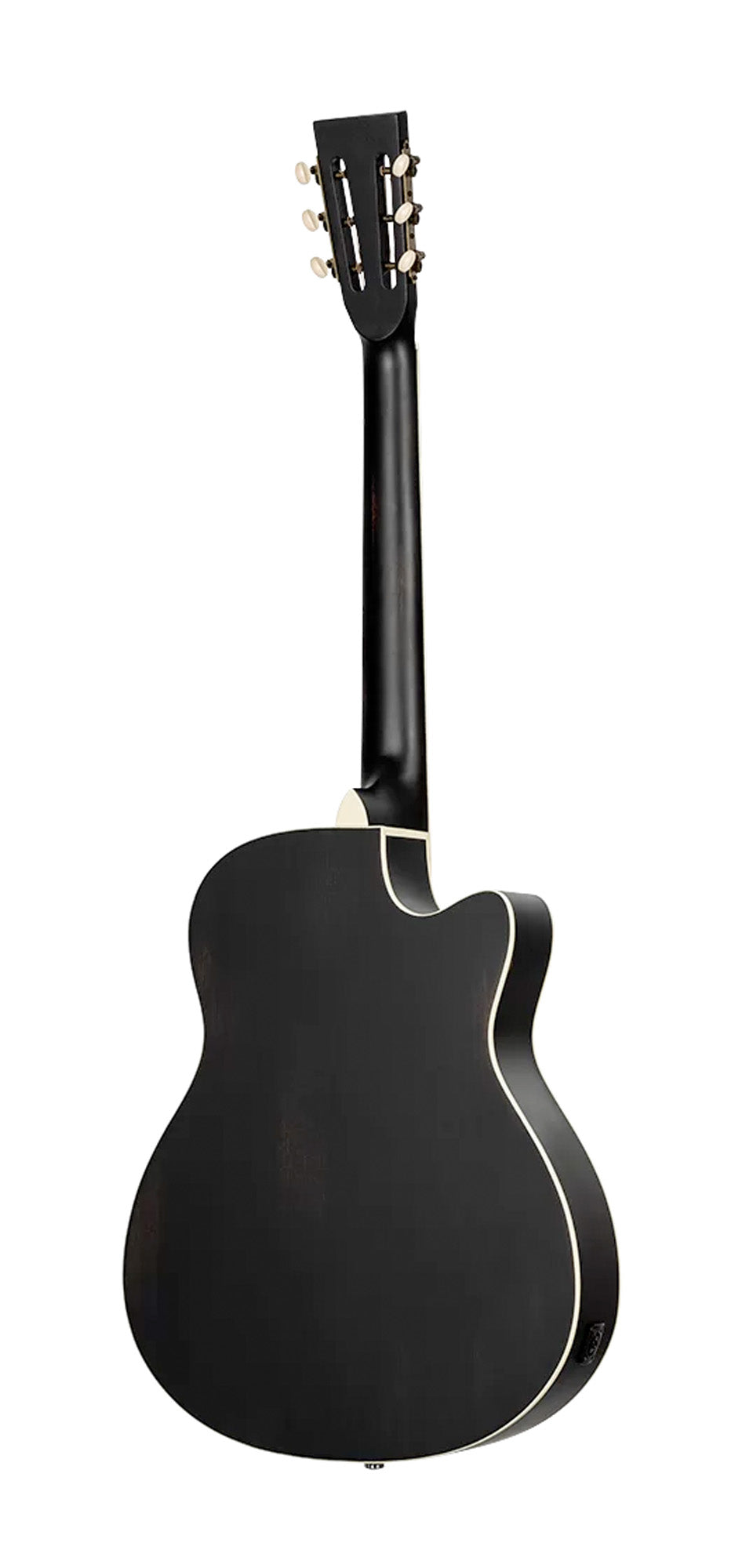 RRG40CE, pan coupé, table acajou, f/e acajou, manche acajou, touche blackwood, micro Lipstick, noir satiné, gaucher