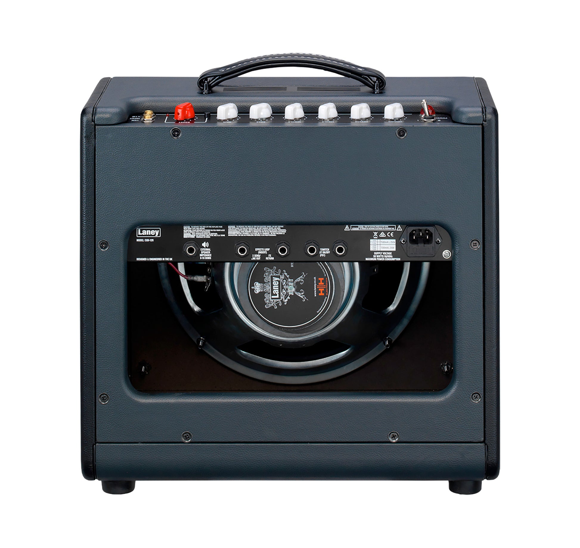 Ampli à lampes CUB-SUPER12, 1x 12" HH, 15W & <1W, 3 lampes préampli 12AX7, 2 lampes de puissance EL84, réverb, gris et noir