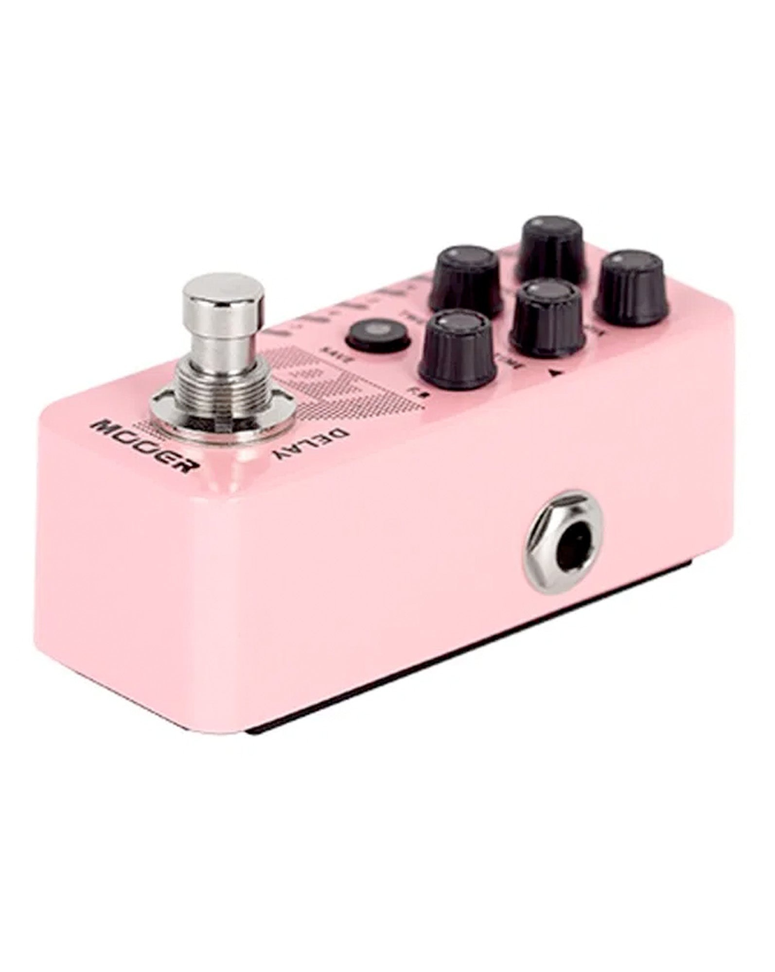 Pédale D7 DELAY, 6 types de délais personnalisables et looper 150 secondes, 6 presets utilisateurs, boîtier métal, rose