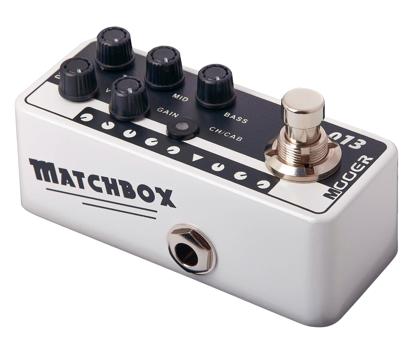 Pédale MATCHBOX, préampli numérique type American Classic combo 30W, deux canaux, EQ 3 bandes par canal, noir et blanc