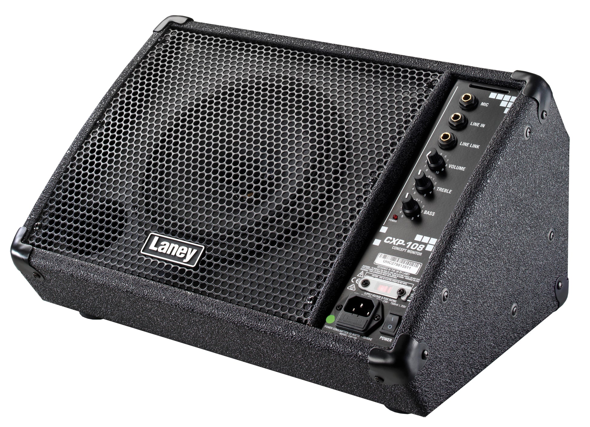 Retour actif 40W (80W sous 4 ohms), HP 8" double membrane, 8.5 kg