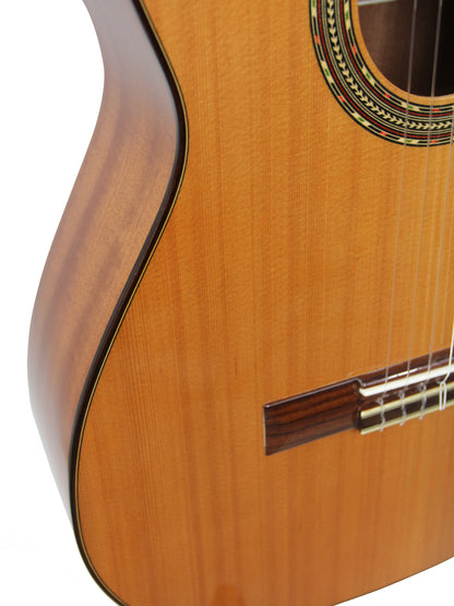 4ST, table cèdre massif, fond & éclisses acajou, manche acajou, touche palissandre, naturel brillant, modèle gaucher