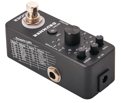 Pédale MICRO DRUMMER, boite à rythmes numérique, 11 styles différents incluant chacun 11 patterns, noir