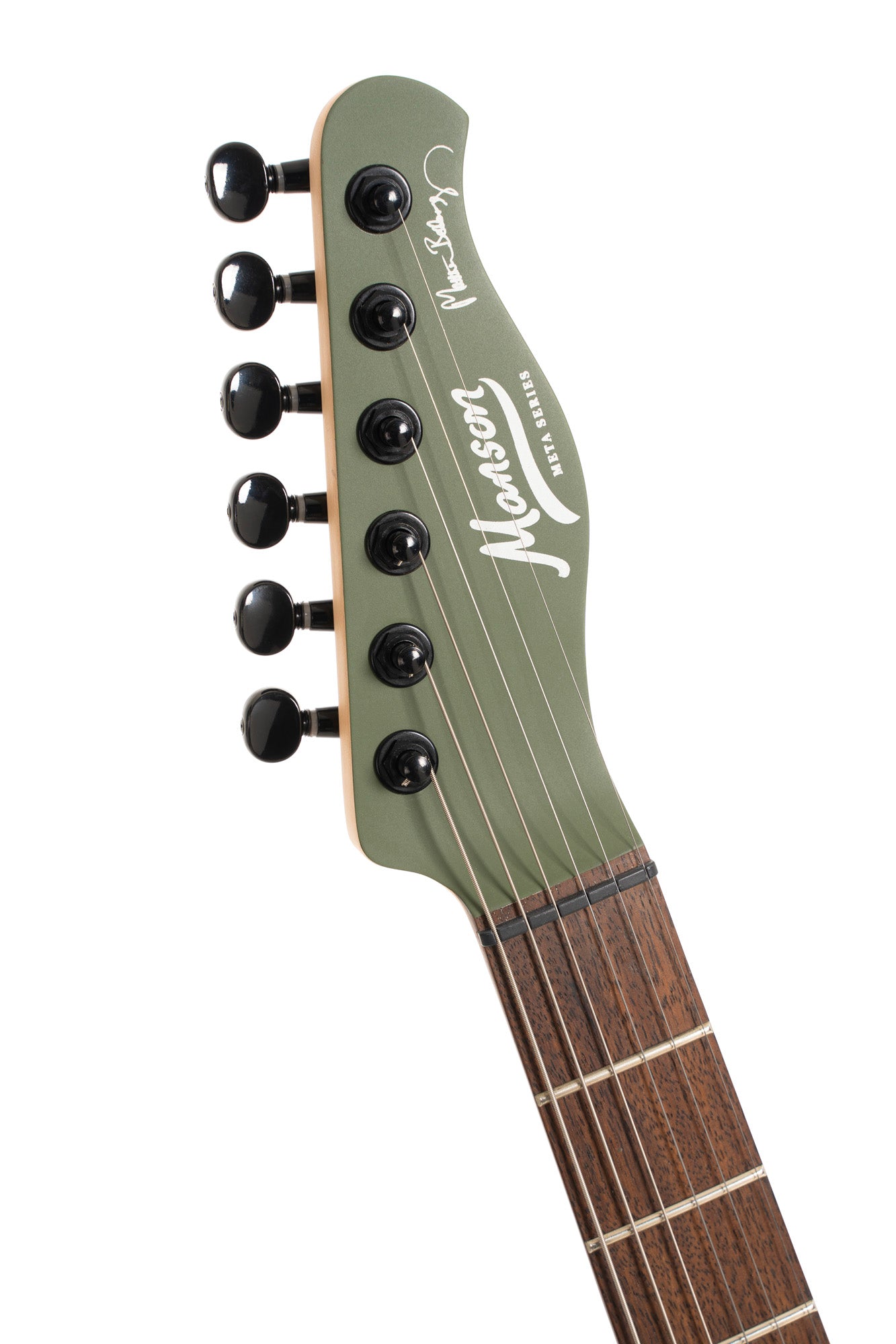 MBM-2H-B-SUS, signature Matt Bellamy, corps tilleul, manche érable, micros Manson & Sustainiac,"Kill" bouton, vert olive satiné