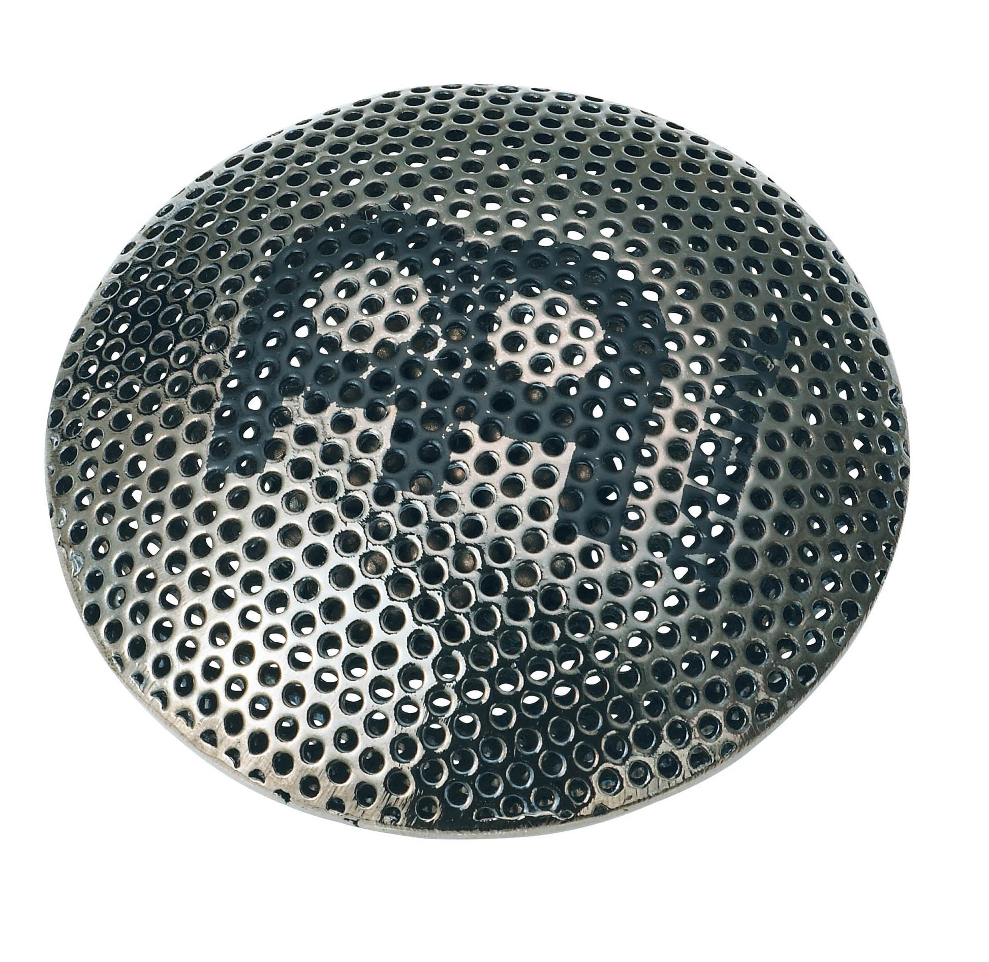 Spark shaker, coque ronde en métal trouée remplie de perles métal, finition nickel noir