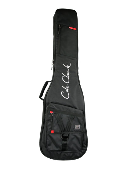 Basse Long Lady 5, diapason 35", fretless, corps bunya, table redwood, micros et électronique Aguilar, housse, naturel