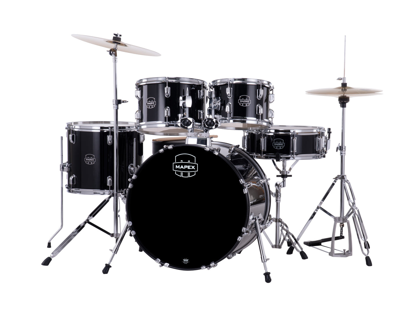 MAPEX COMET FUSION 20 5F NOIR COMPLETE AVEC HARDWARE, SIEGE ET CYMBALES