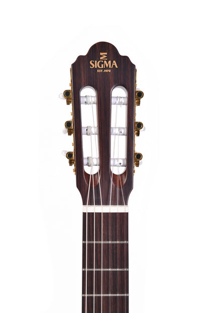 Modèle CM-2, classique 4/4, table cèdre massif, f/e acajou, touche palissandre indien, naturel