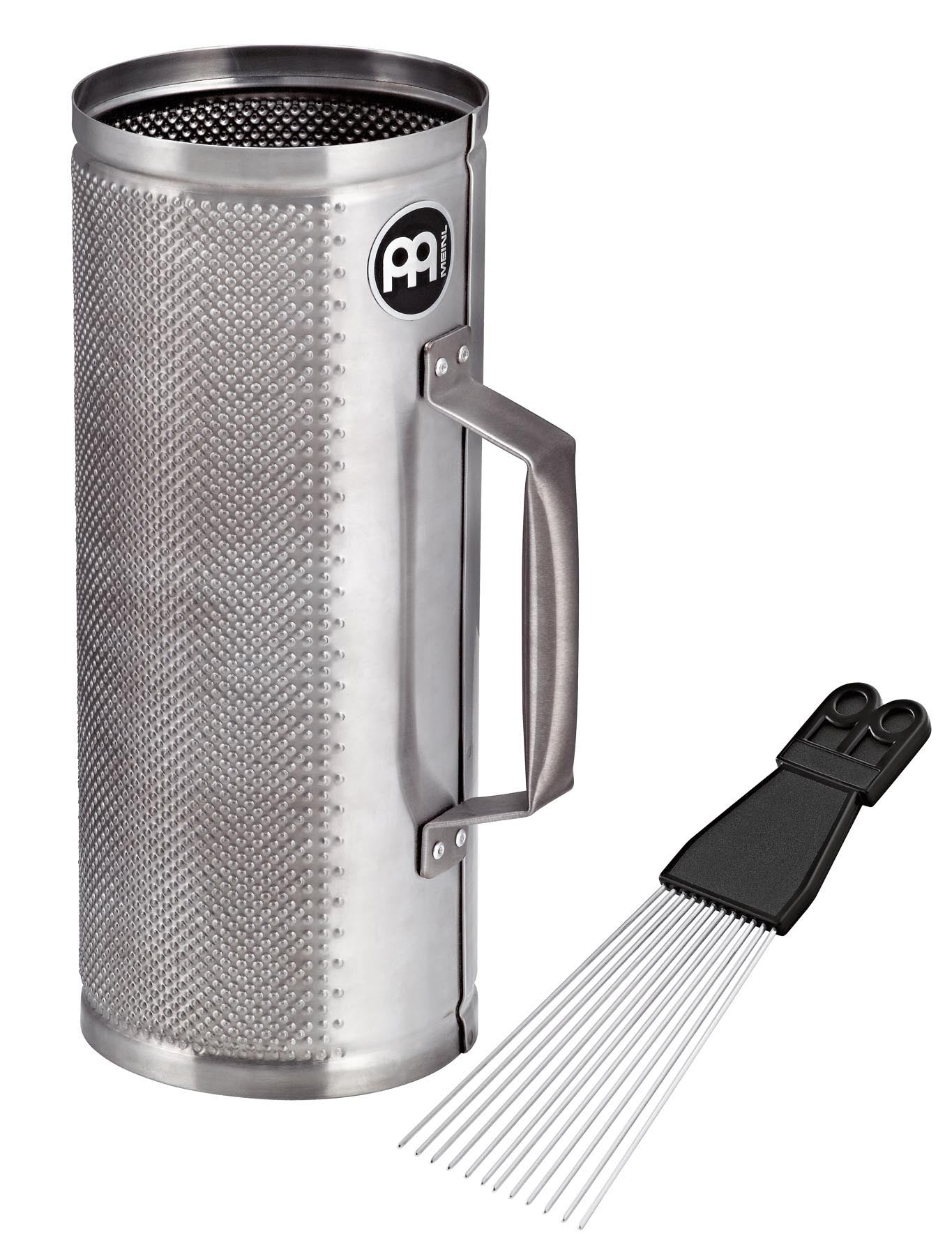 Merengue guiro, livré avec grattoir ABS référence MGS2, acier brossé