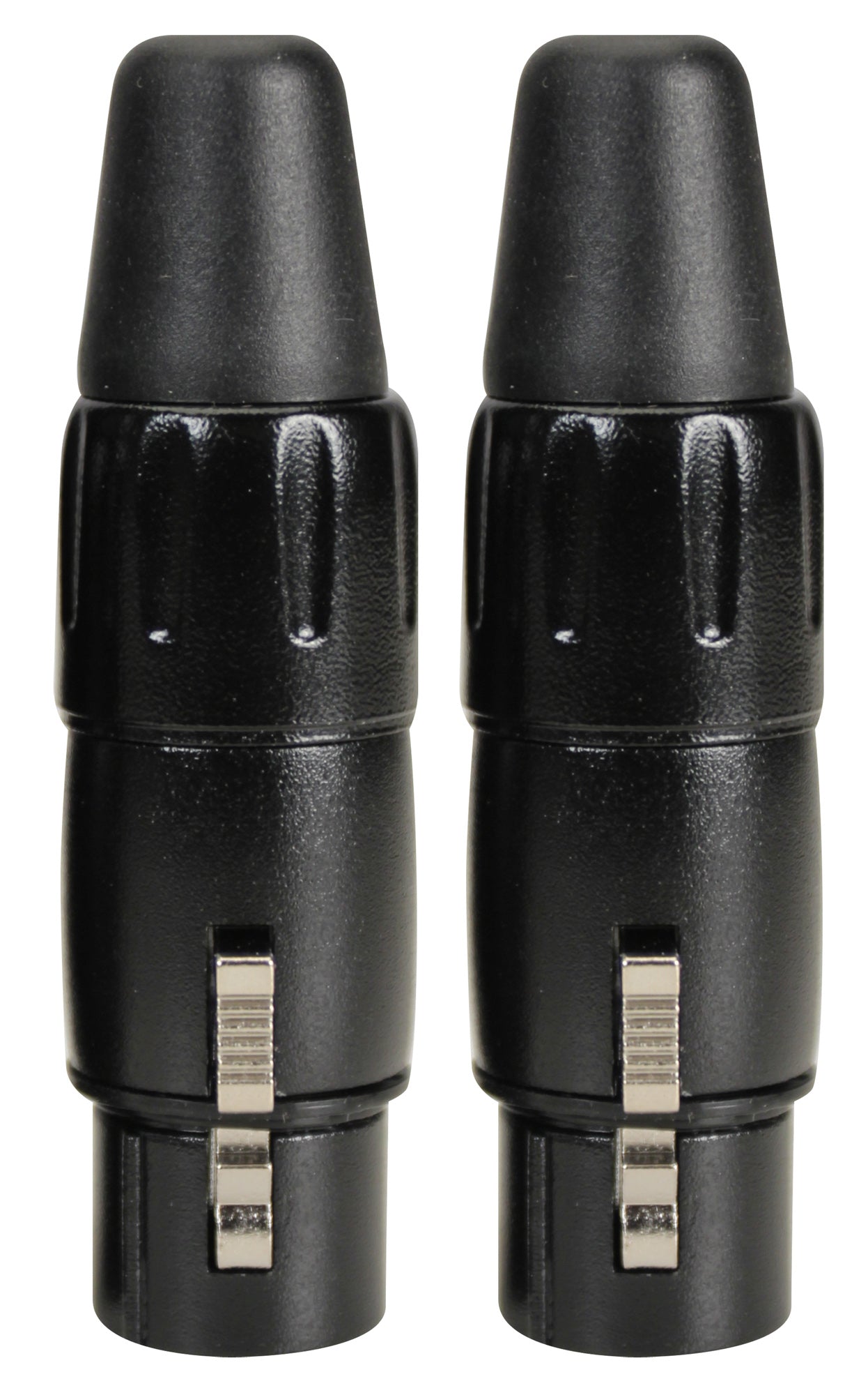 Pack de 2 fiches XLR femelle, noir