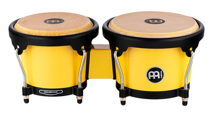 Bongos Journey 6" 1/2 & 7" 1/2, fûts ABS, peaux buffle sélectionnées, cercles arrondis, accastillage noir poudré, yellow
