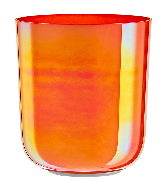 SINGING BOWL SONIC ENERGY ESSENCE CRYSTAL 6.7" NOTE C4, ORANGE, CHAKRA RACINE