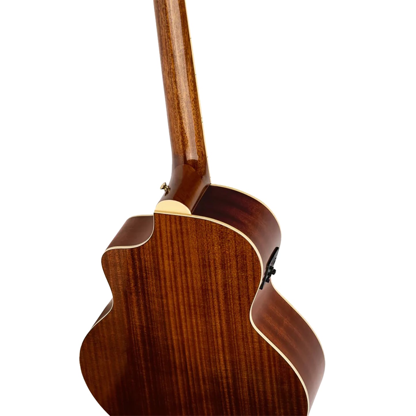 D8CE-4, basse 4 cordes, pan coupé, EQ Ortega MagusPro, table épicéa, f/e acajou, manche acajou, noir brillant