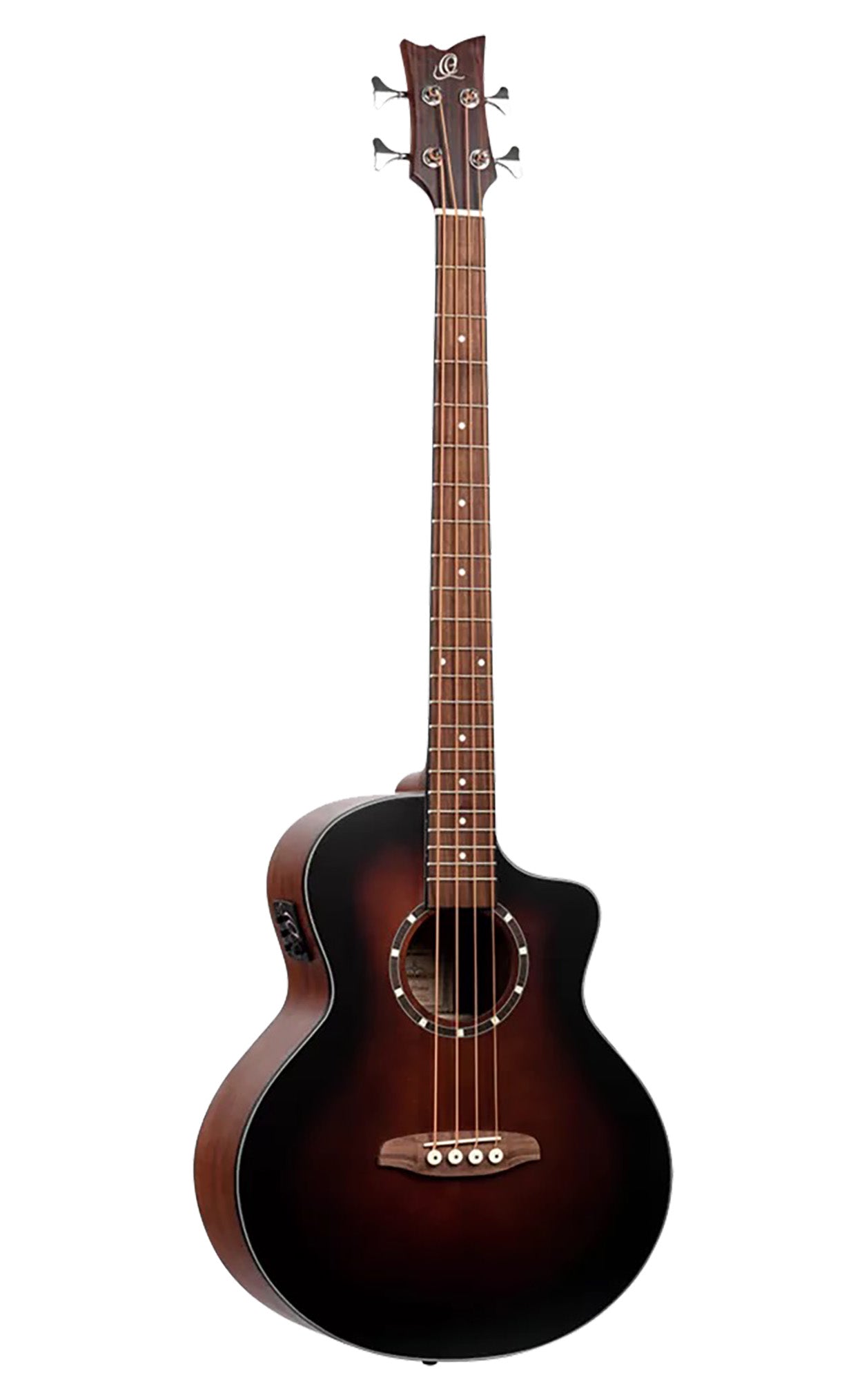 D7CE-BFT-4, basse 4 cordes, pan coupé, EQ Ortega MagusPro, table épicéa, f/e acajou, manche acajou (sillet 45mm), bourbon satiné