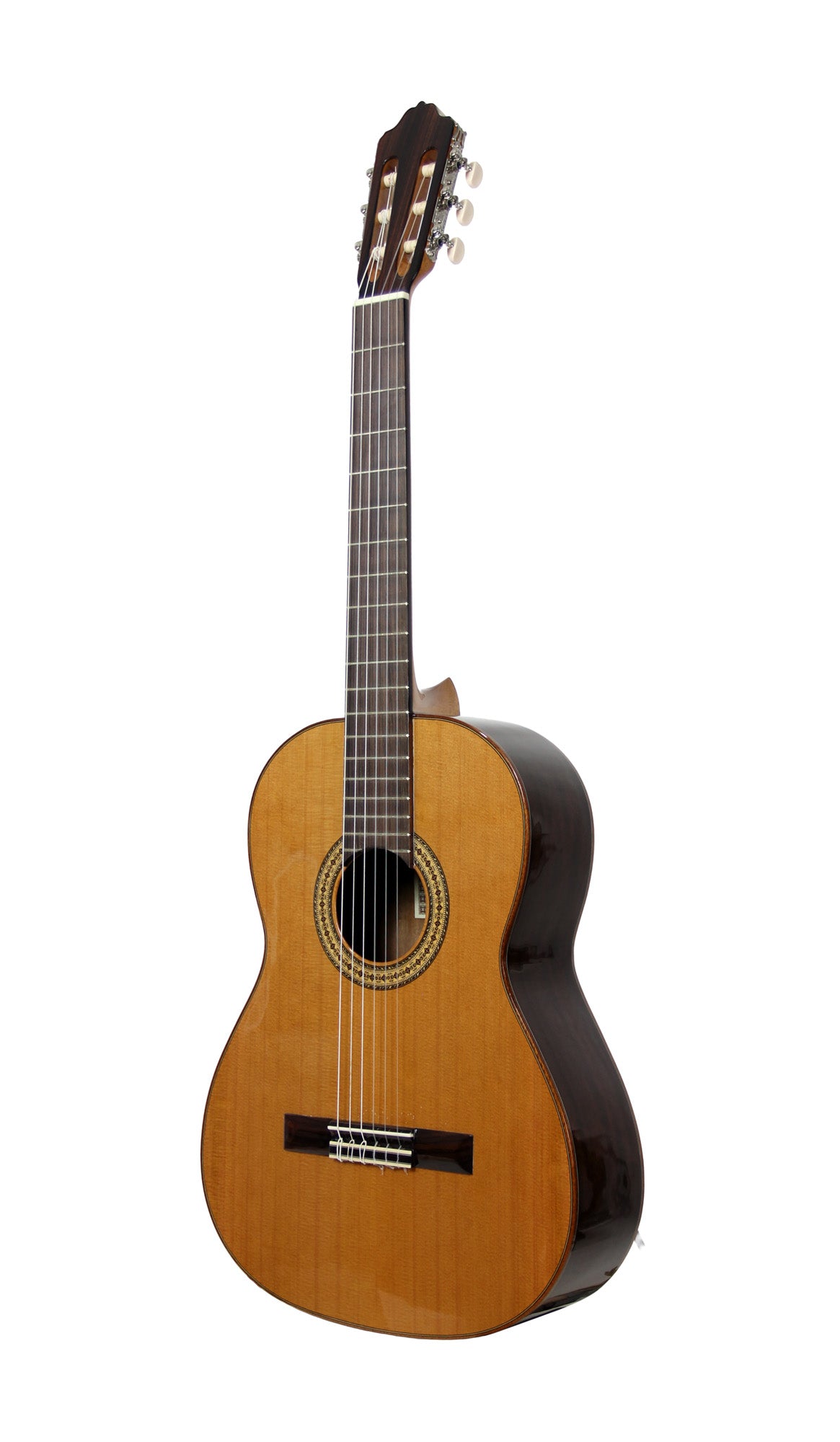 MOD.3, table cèdre massif, fond & éclisses acajou, touche palissandre