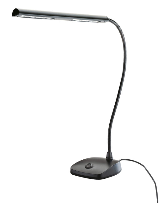 Lampe piano 12 LEDs (2500 lux), longueur 296 mm sur flexible ajustable, alimentation sur bloc secteur fourni, 1.6 kg, noir