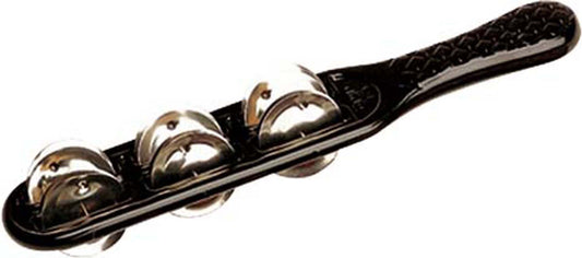 Jingle stick ABS, cymbalettes nickelées, poignée ergonomique, noir