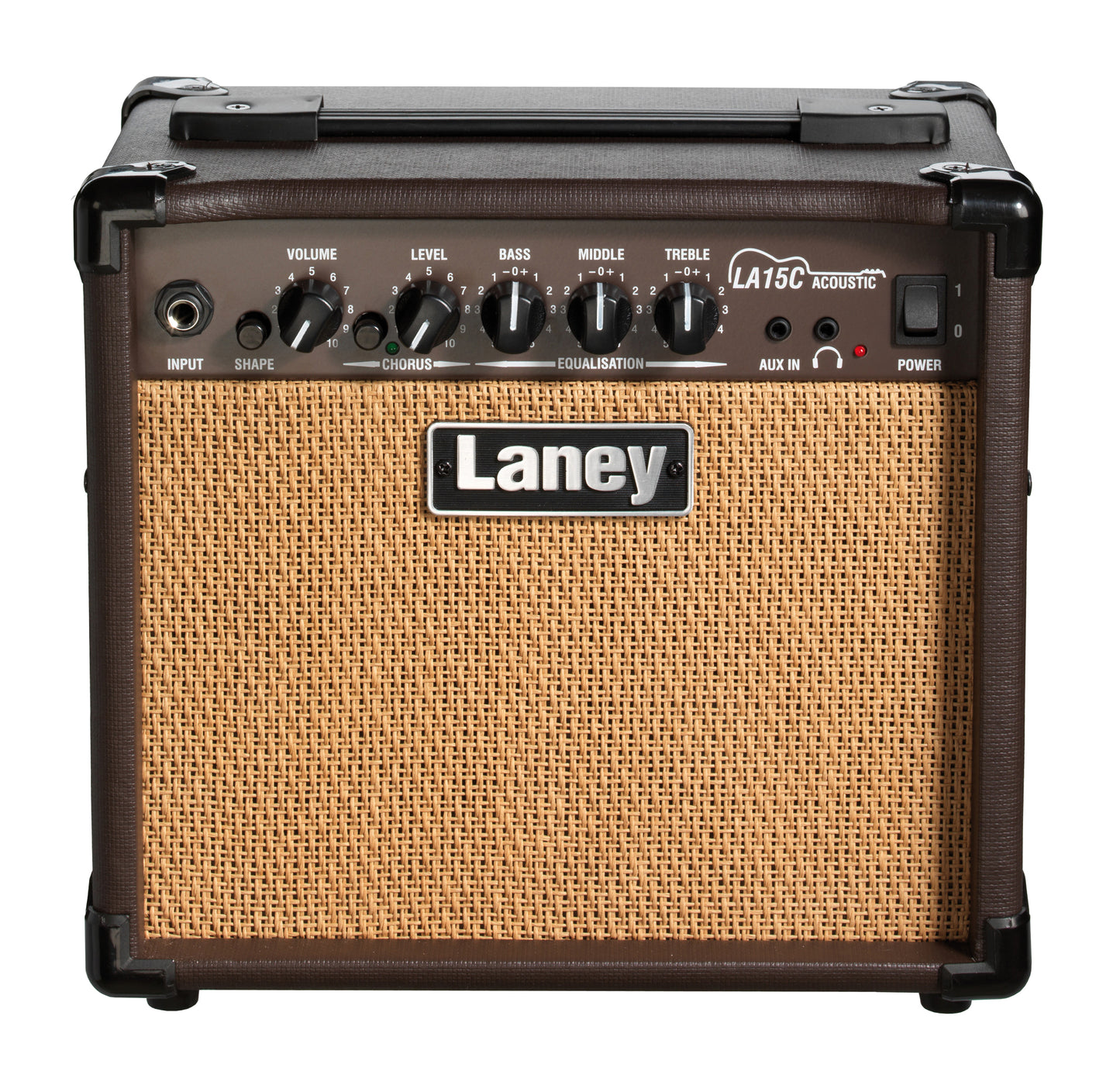 Ampli guitare acoustique 15W, 2x HP 5", 1 canal avec chorus commutable, EQ 3 bandes, switch Shape, 6.5 kg, brun