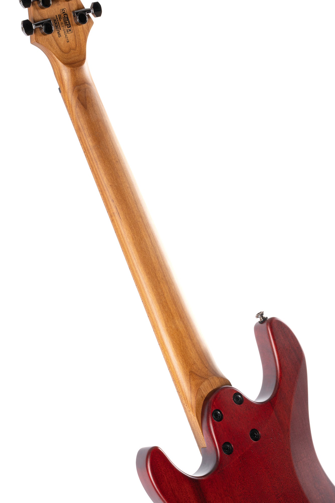 KX307MS, modèle 7 cordes, corps acajou, manche et touche érable torréfié, micros doubles passifs PowerBar, acajou pores ouverts