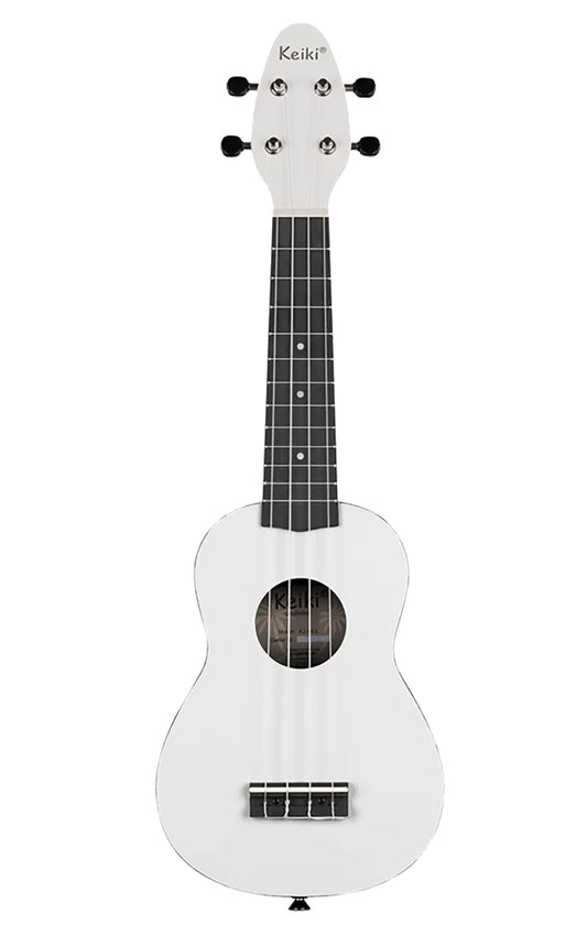 K2-SCL, pack ukulélé Soprano, table agathis, corps ABS galbé, manche okoumé, 12 frettes, accessoires, silent clouds satiné