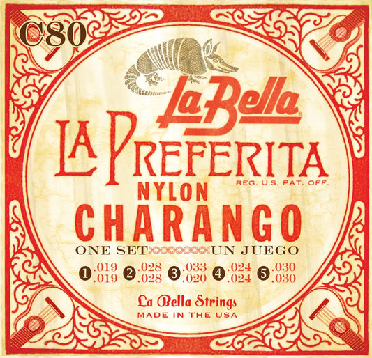 Jeu pour charango, nylon plein, 10 cordes (19/19-28/28-20/33-24/24-30/30)