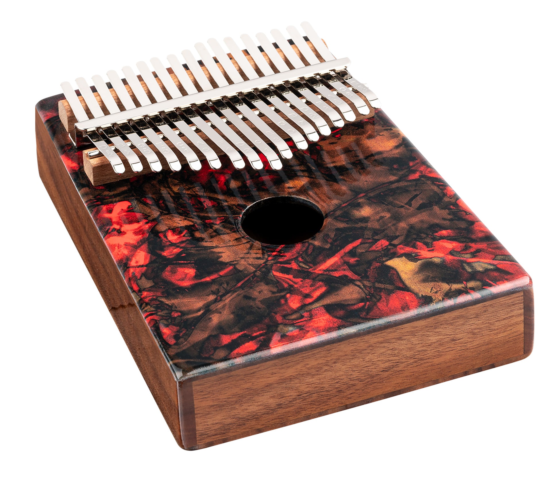 Kalimba Meinl avec rosace, 17 notes, design Lava - KA17LV