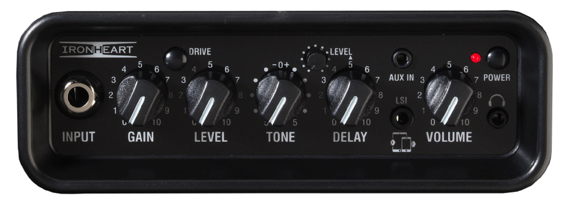 Ampli guitare stéréo 2x 3W, look Ironheart, 2x HP 3", 2 canaux, connectique LSI, noir