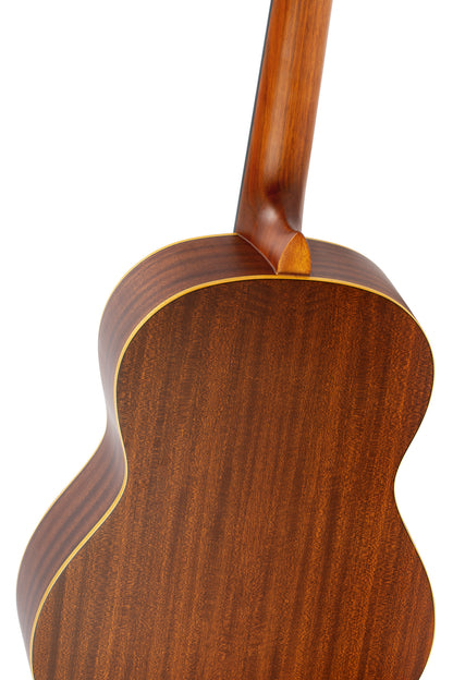 R121SN, modèle Slim Neck, table épicéa, fond & éclisses acajou, manche acajou (sillet 48 mm), housse, naturel satiné