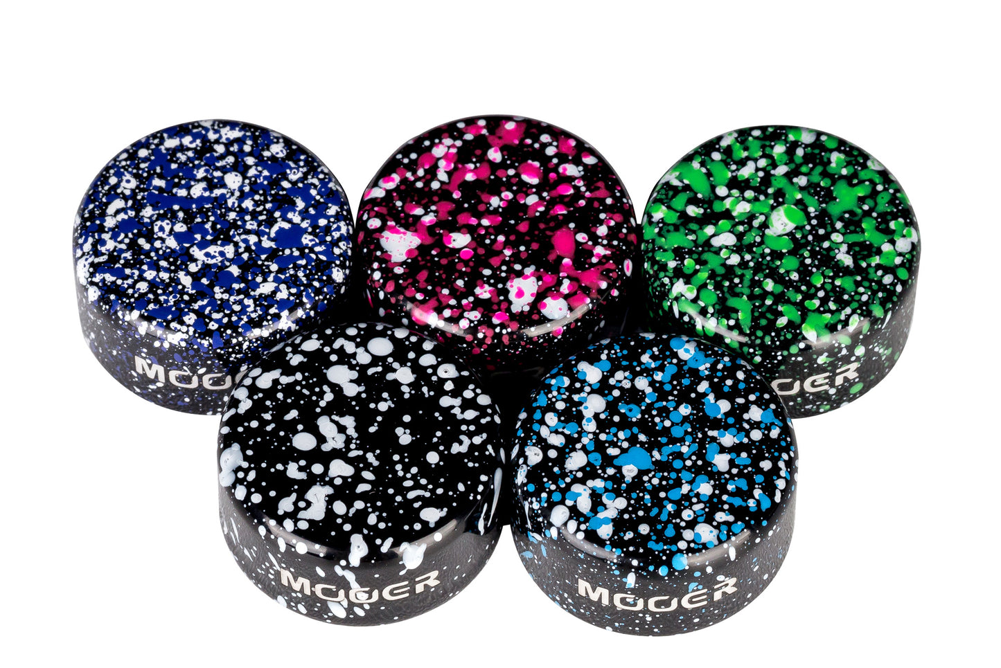 Set de 5 capuchons aluminium pour footswitch, coloris assortis