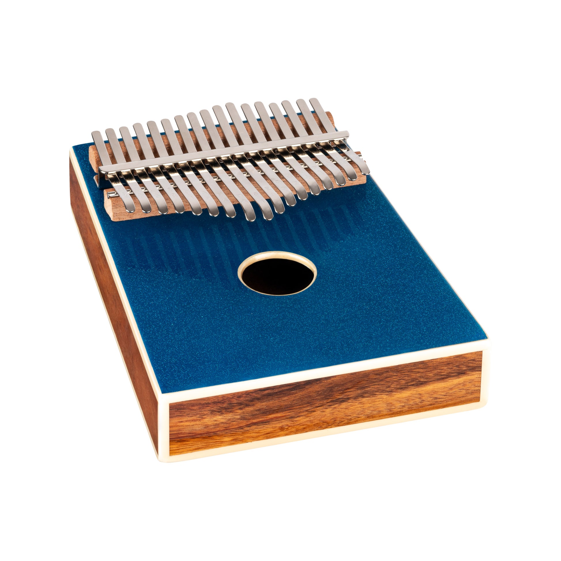 OKB4-MBL, kalimba Ortega série Acoustic, 17 notes en DO majeur, acacia massif, housse, bleu